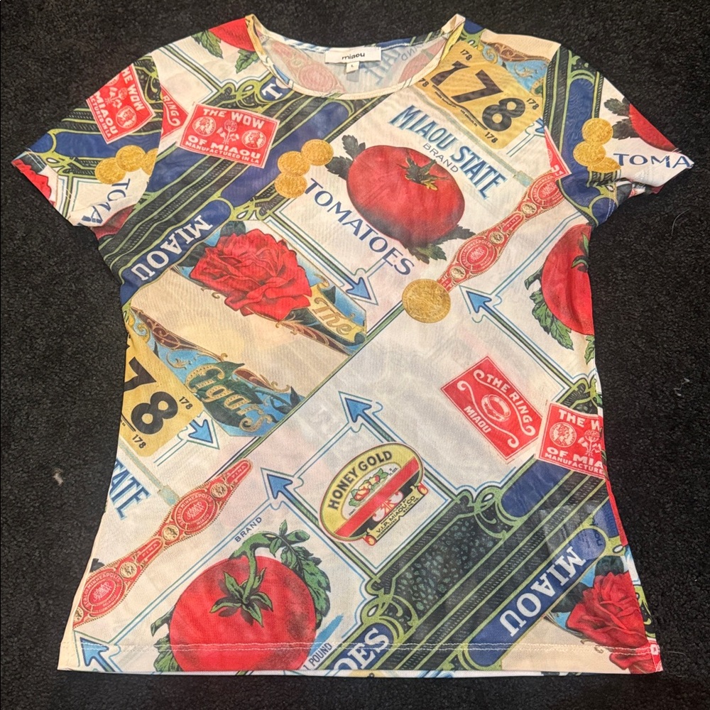 Miaou Multicolor Graphic Tee